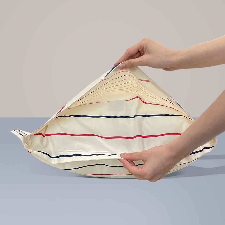 Sleepycat Cotton Pillow Cover with Envelope Closure, Pack of 2, 28x18 in | No Pillows Included
