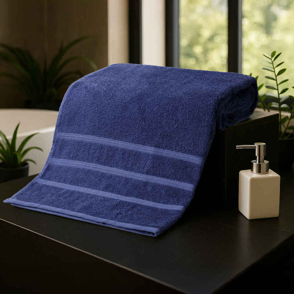 Home Elegance by myTrident Day to Day Bathtowel | 340 GSM | Navy Blue