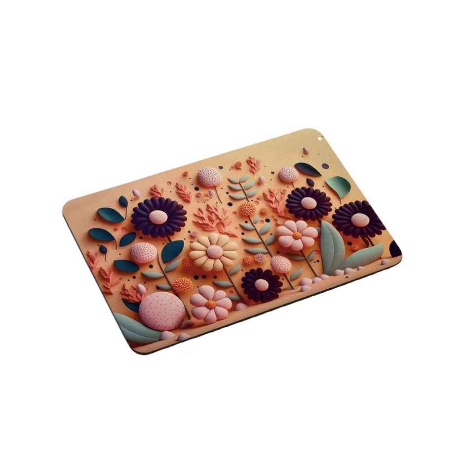 Casacraft by Pepperfry 3D Print Floral Anti-Skid Bath Mat | 41 x 61 cm