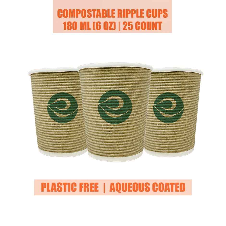 ECO SOUL 180 ml | 25 Count | Disposable Cup - Glass Combo