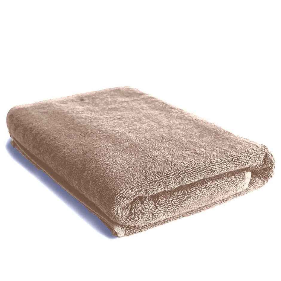BAY6 100% Cotton Bath Towel - 140 cm x 70 cm | 400 GSM - Beige