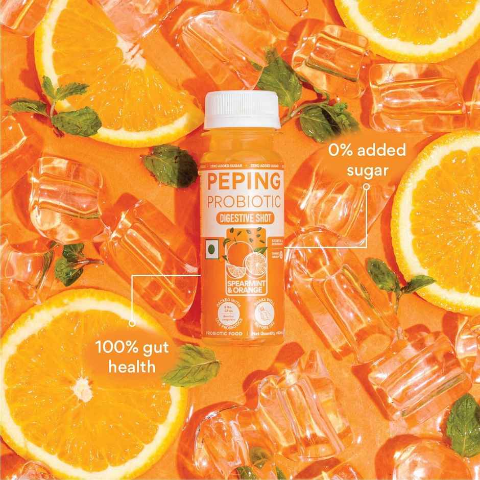Peping Probiotic Digestive Shot - Spearmint And Orange