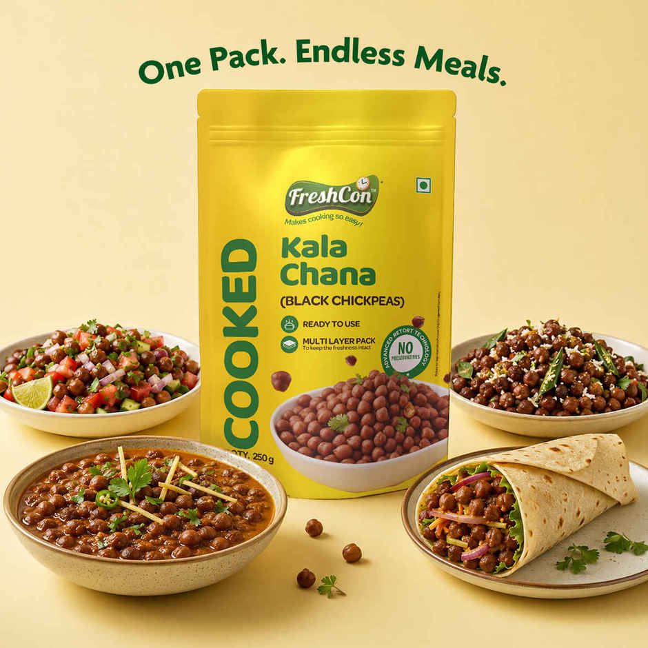 Freshcon Cooked Kala Chana | Black Chickpeas Combo