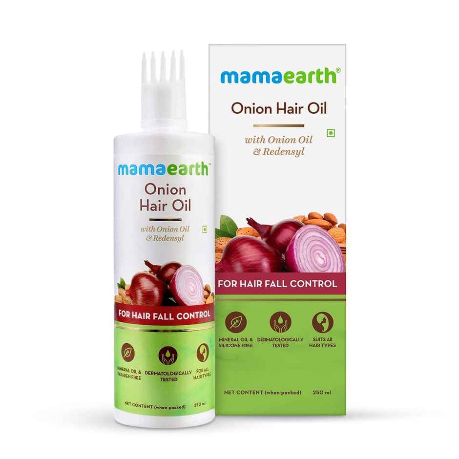Mamaearth Onion Hair Oil for Hair Fall Control with Onion & Redensyl