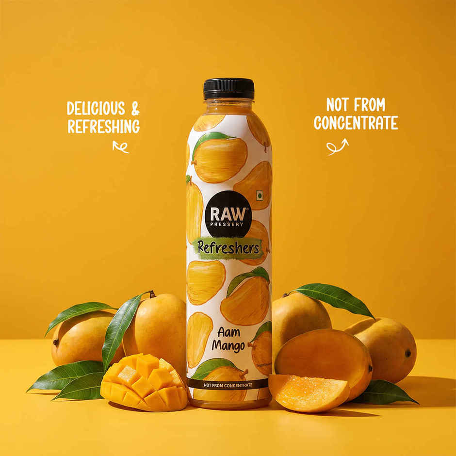 RAW Pressery Refreshers Aam Mango Juice  Mango Drink  Not From Concentrate  Fruit Juice