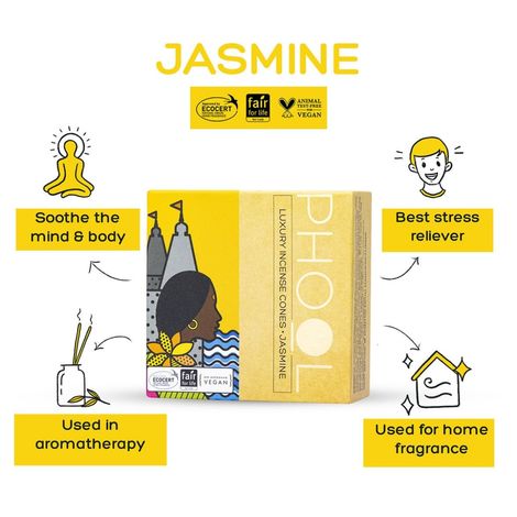 Jasmine Dhoop Cones 100% Natural Certified | Phool