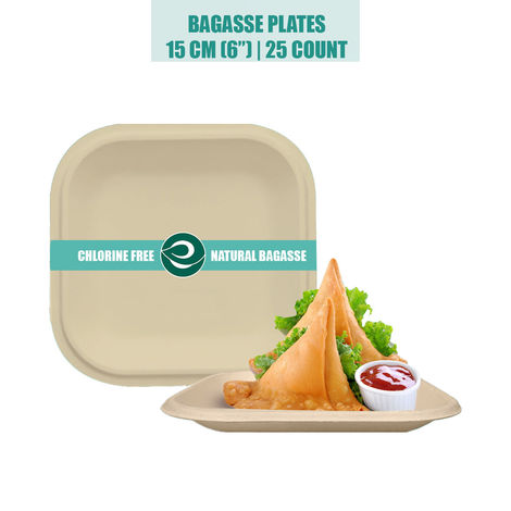 Eco Soul 6 Inch Square | 25 Count | Disposable Plate
