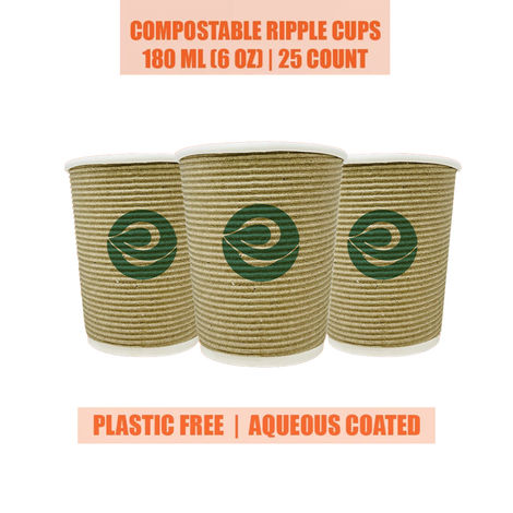 ECO SOUL 180 ml | 25 Count | Disposable Cup - Glass