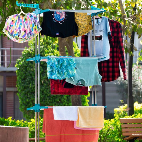 Uttam Stainless Steel Cloth Stand - 3 Level | 0.32 Gauge | 3.97 Kg