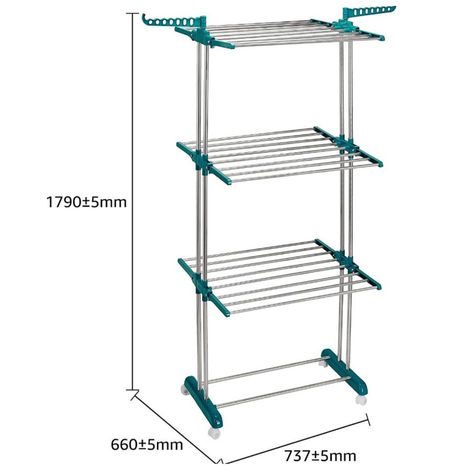 Uttam Stainless Steel Cloth Stand - 3 Level | 0.32 Gauge | 3.97 Kg