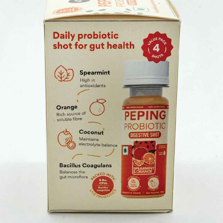 Peping Probiotic Digestive Shot - Spearmint And Orange