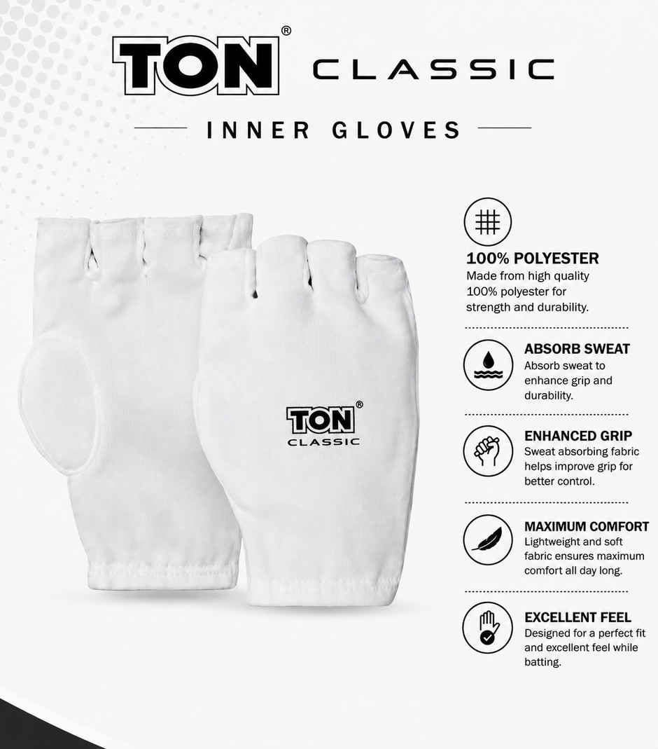 S S Classic Cut Finger Inner Gloves for Men