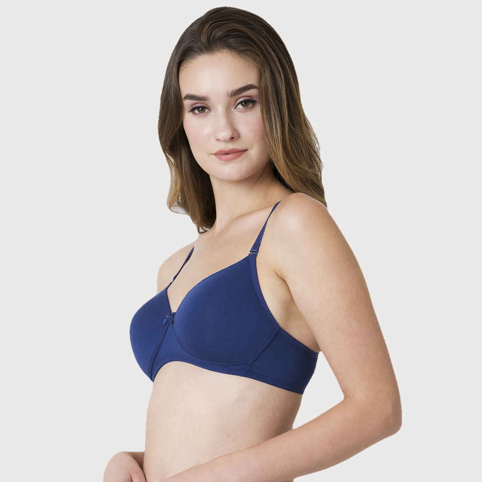 Van Heusen Women Twilight Blue Solid Anti Bacterial Wireless Bra |32B