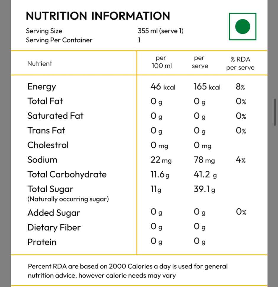 No filter Real Mango Juice