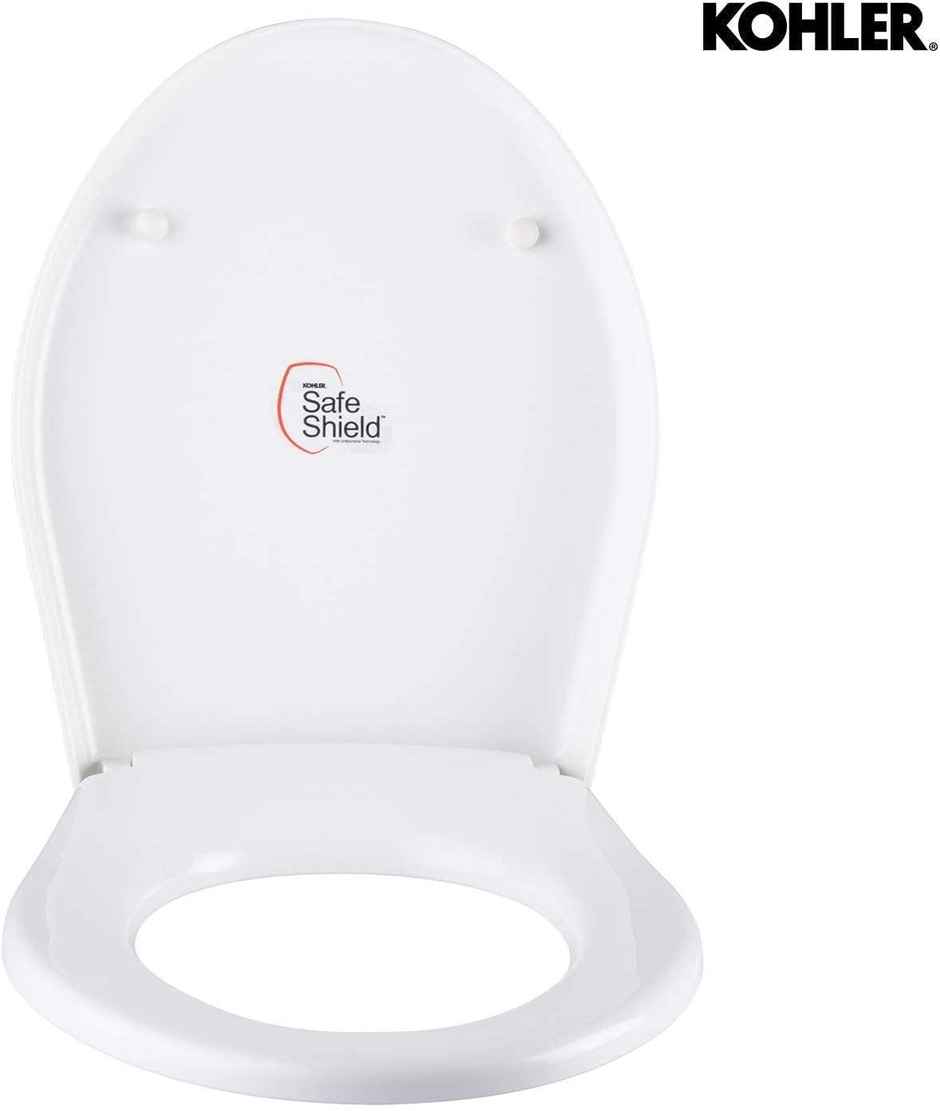 Kohler Brive Toilet Seat With Oval Shaped Seat & Quiet-close Seat Lid, High Gloss Finish, White