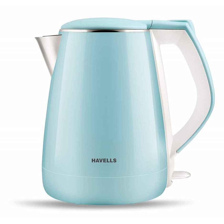 Havells Electric Kettle Aqua Plus 1250W 1.2L,2 Layer Cool Touch, Ss Inner Body,Auto Shut Off, Blue
