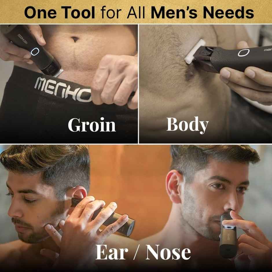 Menhood Grooming Trimmer Ultra For Men | Waterproof | Fast Charging, 180 Min Run-Time
