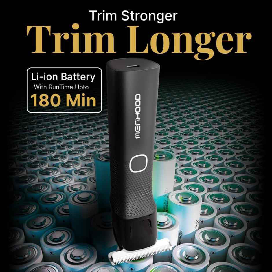 Menhood Grooming Trimmer Ultra For Men | Waterproof | Fast Charging, 180 Min Run-Time