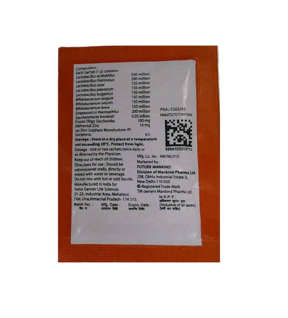 Flora-ZN Orange Flavour Sachet