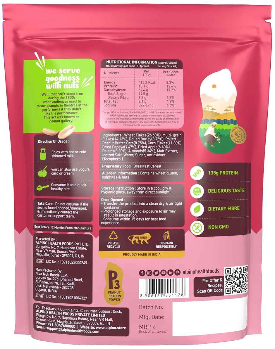 Alpino Super Muesli Fruit & Nuts Whole Oats & Whole Grain