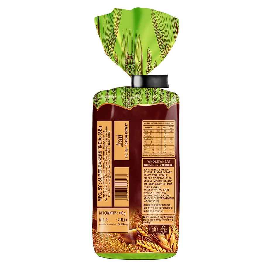 Super Bread Pure Whole Wheat Bread | Double Roti