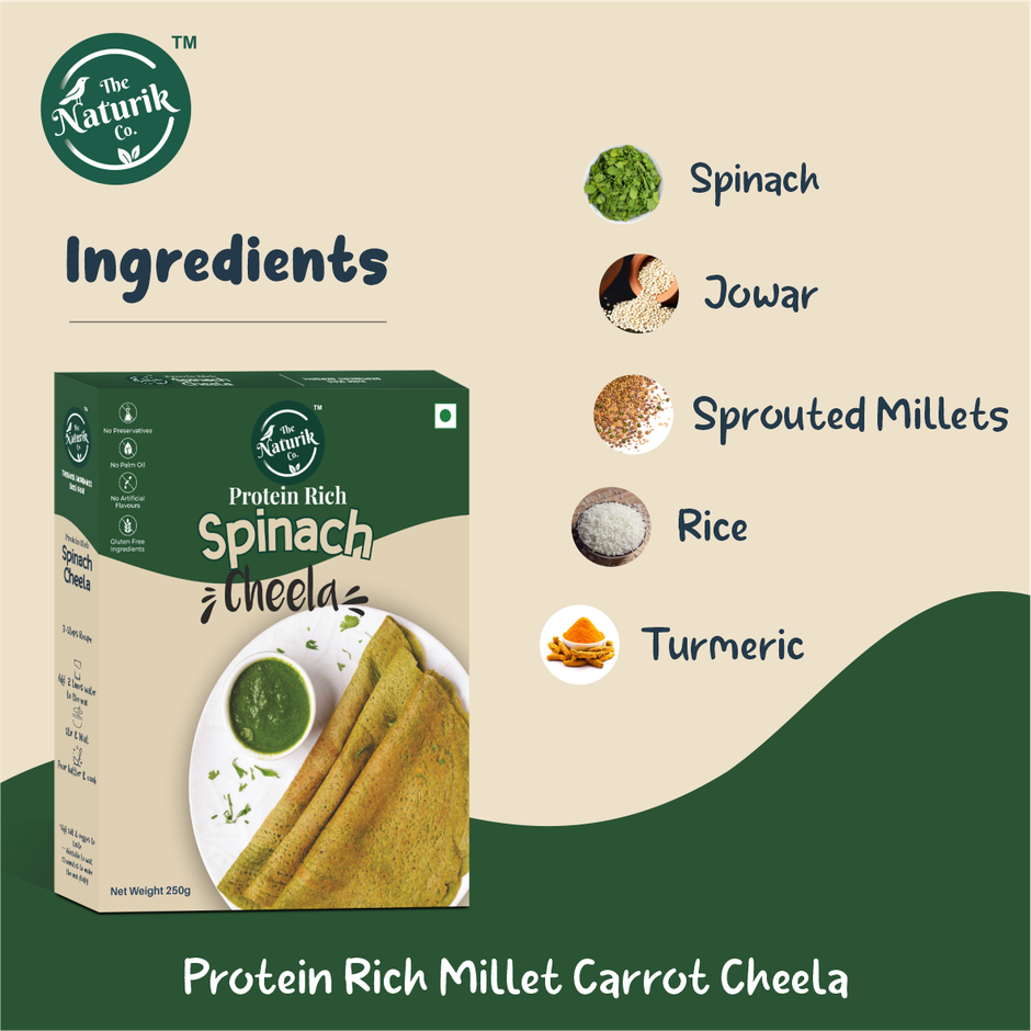 The Naturik Co Spinach Moringa Protein Cheela