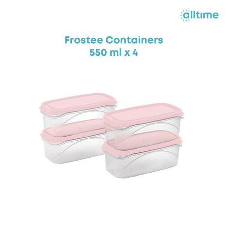 All Time Frostee Storage Contaner 550 Ml (2200 Ml) (4 Pc Set) (Colour May Vary)