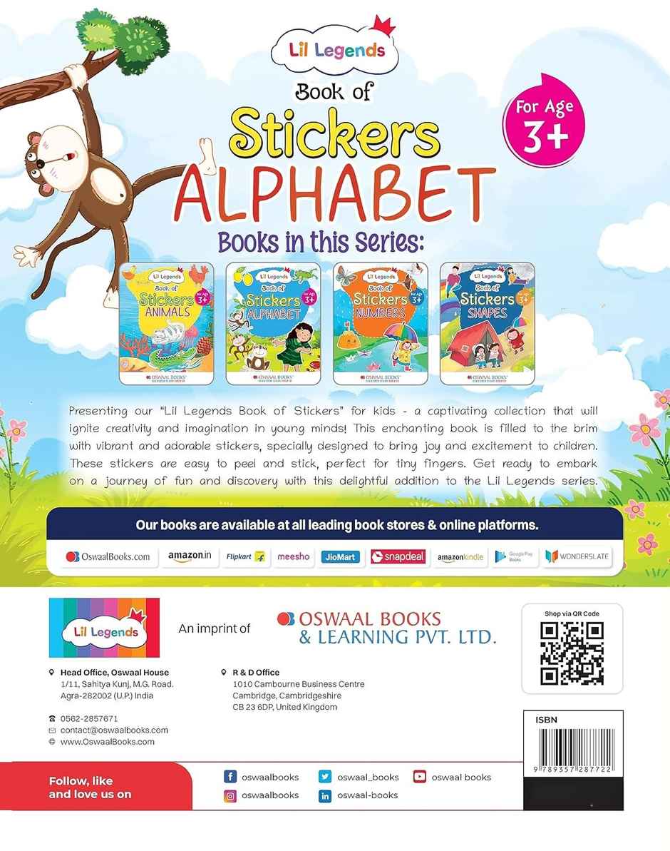 Oswaal Books Lil Legends Book Of Stickers For Kids | Age 3+ | To Learn About English Alphabet