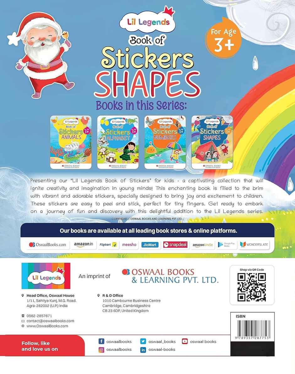 Oswaal Books Lil Legends Book Of Stickers For Kids | Age 3+ | To Learn About Shapes