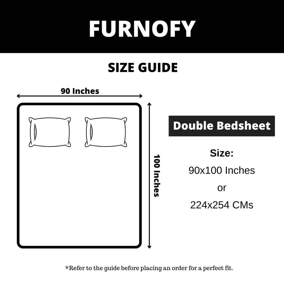 Furnofy Premium Printed Double Bedsheet | 90 x 100" with 2 Pillow Covers | Geometric | Multicolor