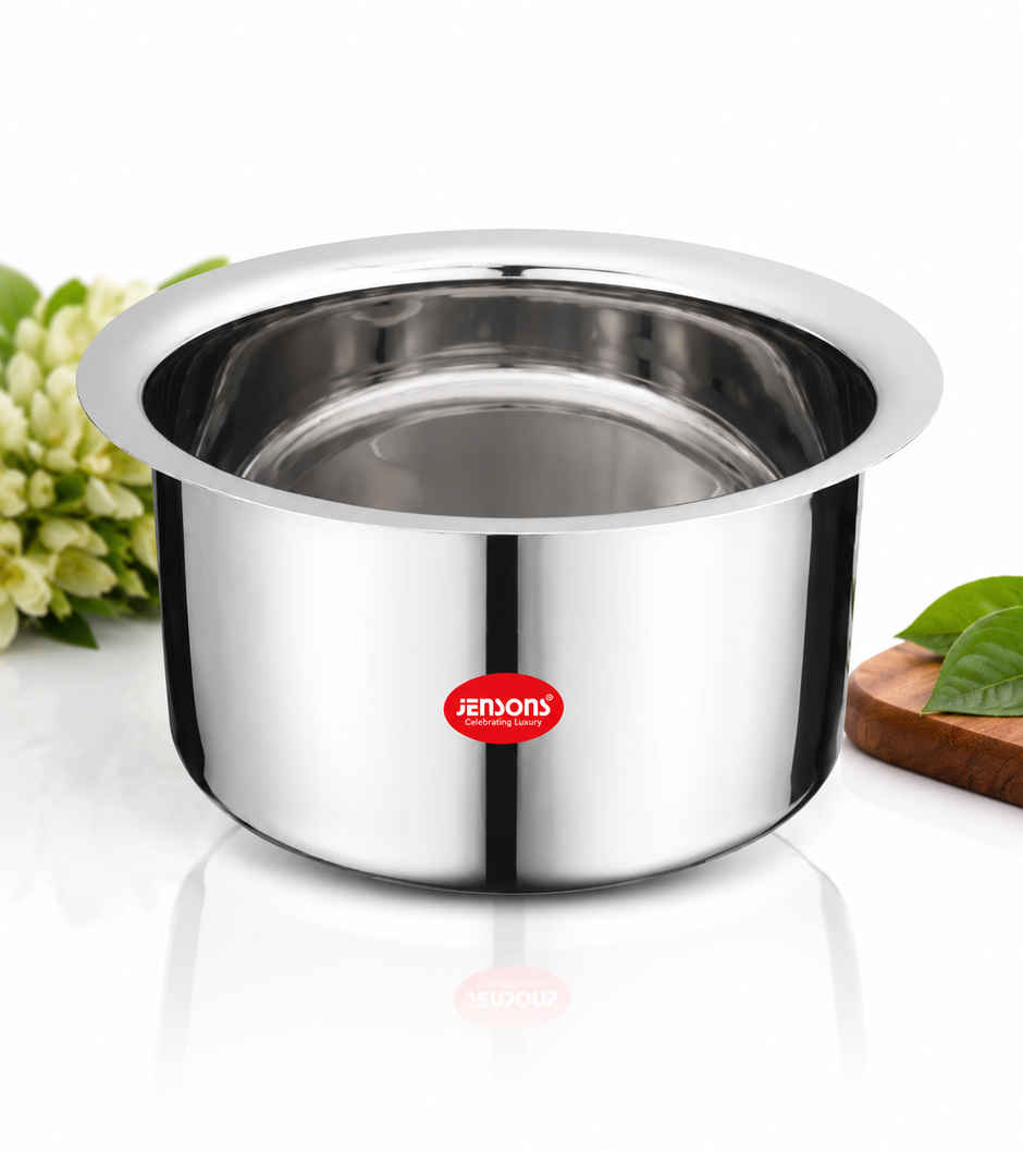 Jensons Stainless Steel Induction Patila/Tope, 16cm, 1.2L | Deep Cooking Pot with Lid