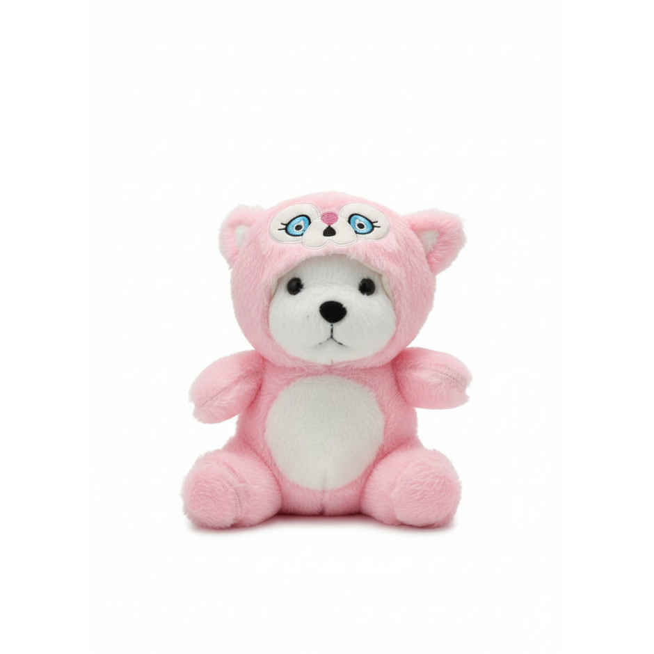 DearJoy Teddy Bear with a Hoodie Cap Pink 35 cm