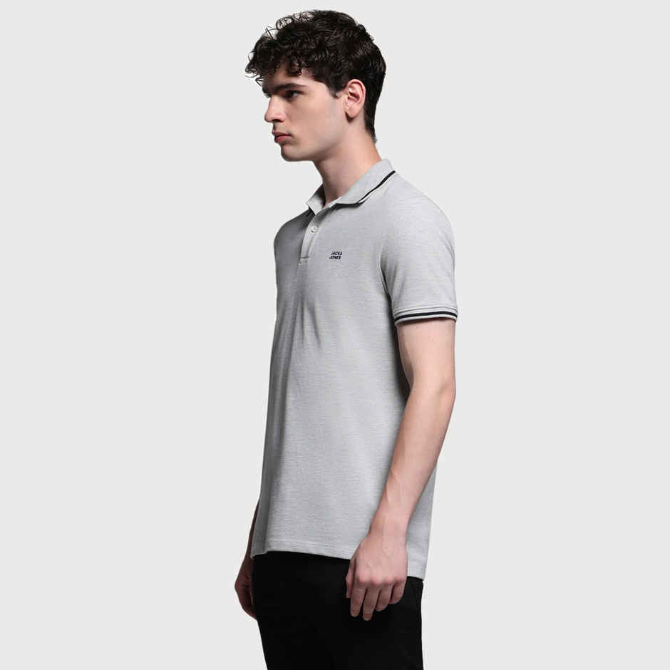 JACK & JONES Men's Regular Fit Short Sleeves Polo T-shirt | Grey - S
