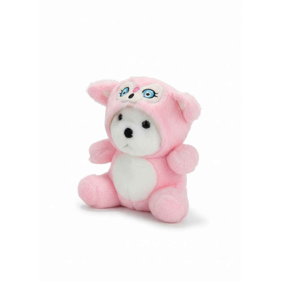 DearJoy Teddy Bear with a Hoodie Cap Pink 35 cm
