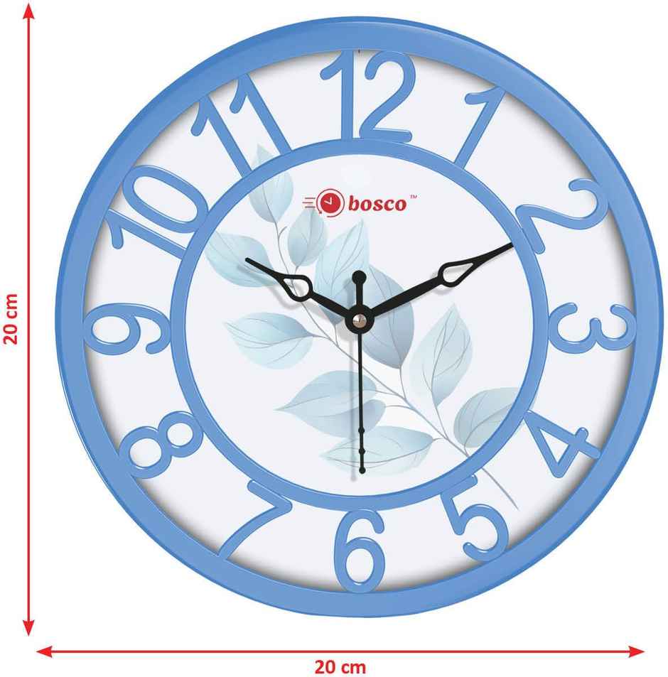 Bosco Analog Silent Blue Decorative 20 CM Table Cum Round Wall Clock BWC 1209