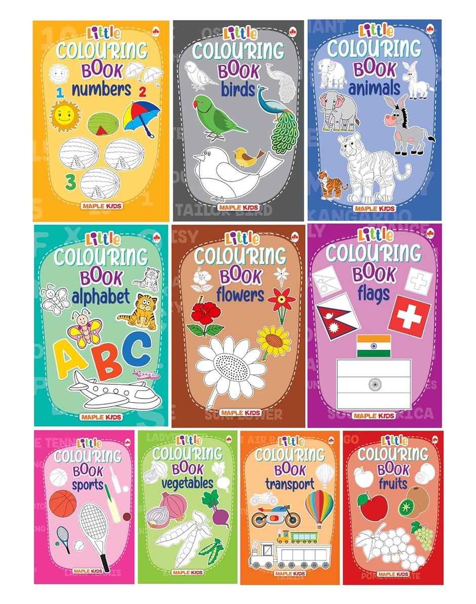 Little Colouring Books for Kids (Set of 10 Books)
