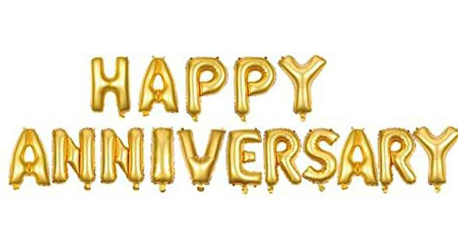 Happy Anniversary Foil Balloon Assorted Colour, Pack of 16 Letters Balloons