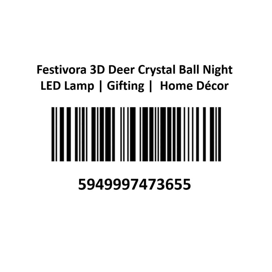 Festivora 3D Deer Crystal Ball Night Led Lamp | Gifting | Home Decor