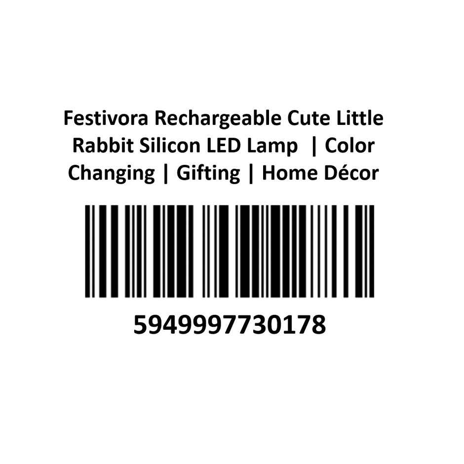 Festivora Rechargeable Cute Little Rabbit Silicon Led Lamp |Color Changing| Gifting | Home Decor