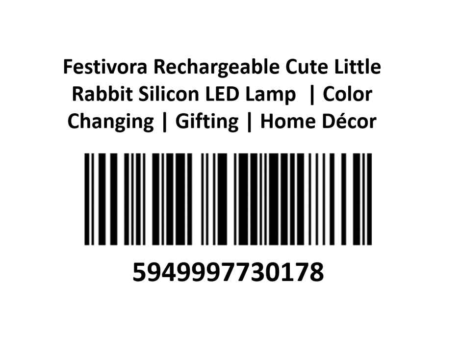 Festivora Rechargeable Cute Little Rabbit Silicon Led Lamp |Color Changing| Gifting | Home Decor