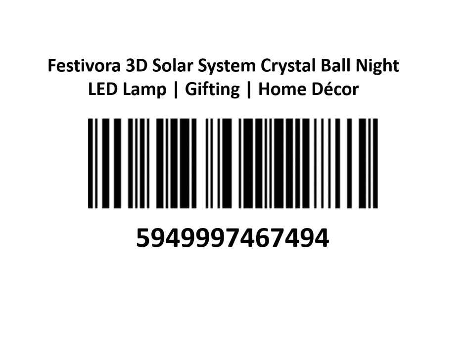 Festivora 3D Solar System Crystal Ball Night Led Lamp | Gifting | Home Decor