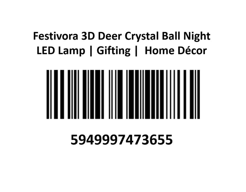 Festivora 3D Deer Crystal Ball Night Led Lamp | Gifting | Home Decor