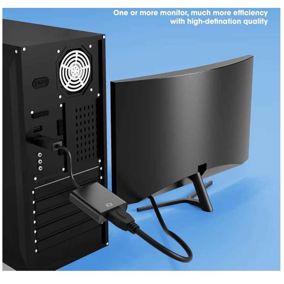 Sounce Display Port to HDMI Adapter, 1080p Display Port DP to HDMI Cable Male to Female Port Support Video & Audio Compatible with Computer, PC, Monitor, Projector, HDTV (Not Bidirectional)