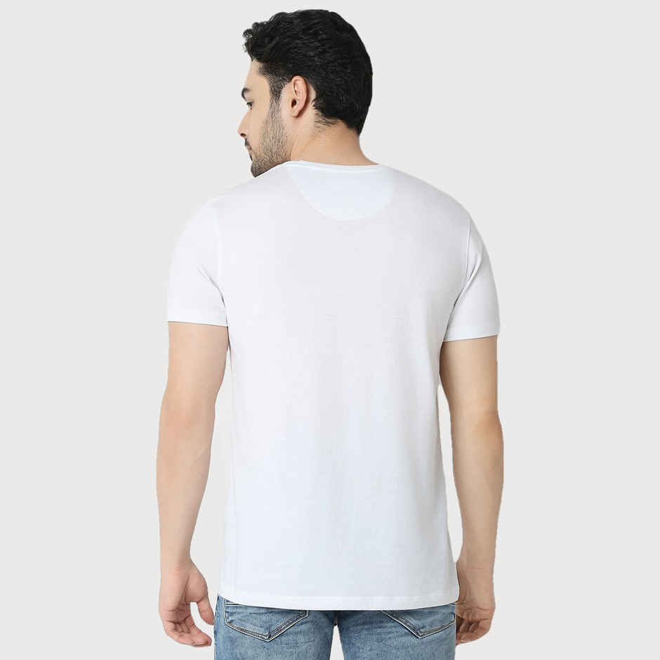 Underjeans by Spykar Men Pure Cotton T-shirt | White - S