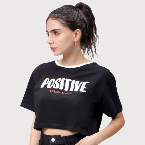 Freehand Women's Relaxed Graphic Casual Crew Neck T-shirt | 0424-Zfhcrtee2-02 | Black - M