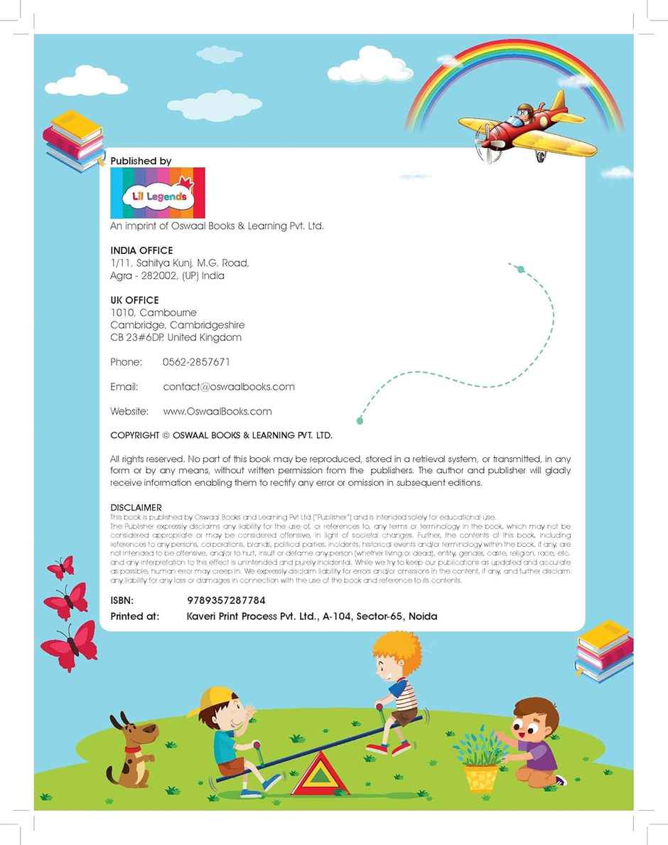 Oswaal Books Lil Legends Preschool Activity Book For Kids | Age - 5+ Years