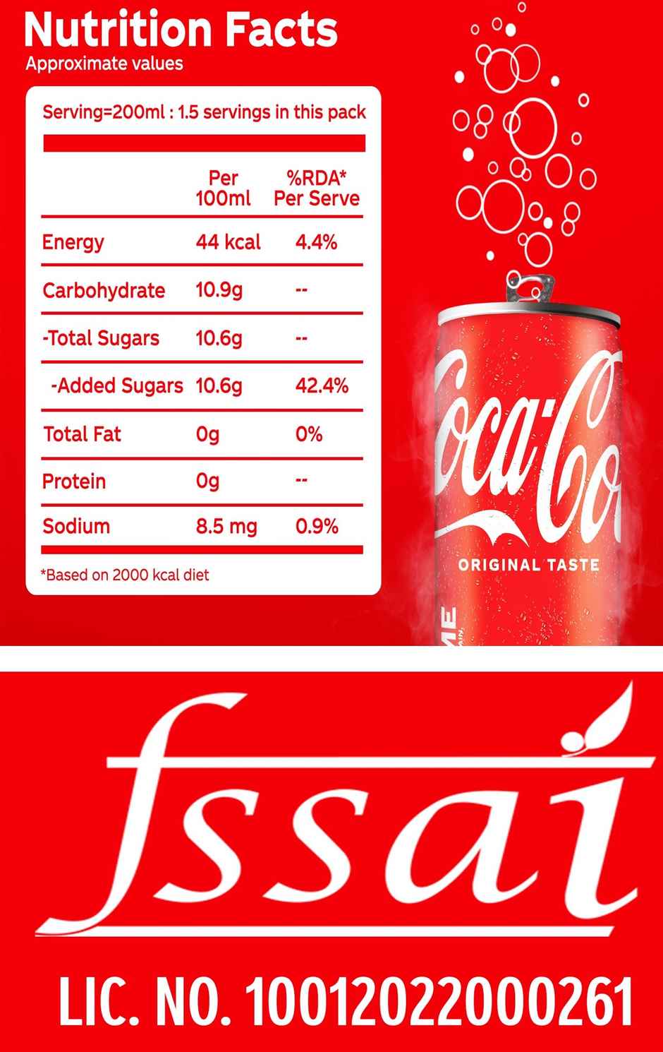 Coca-Cola Soft Drink Can | Carbonated Beverage Combo