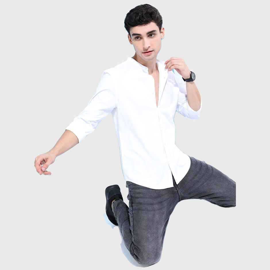 Ketch Men Solid Slim Fit Casual Shirt | White | M