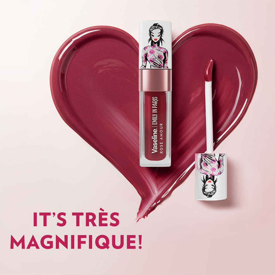 Vaseline Emily In Paris Rose Amour Lip Oil With Hyaluronic Acid & 24H Moisturisation