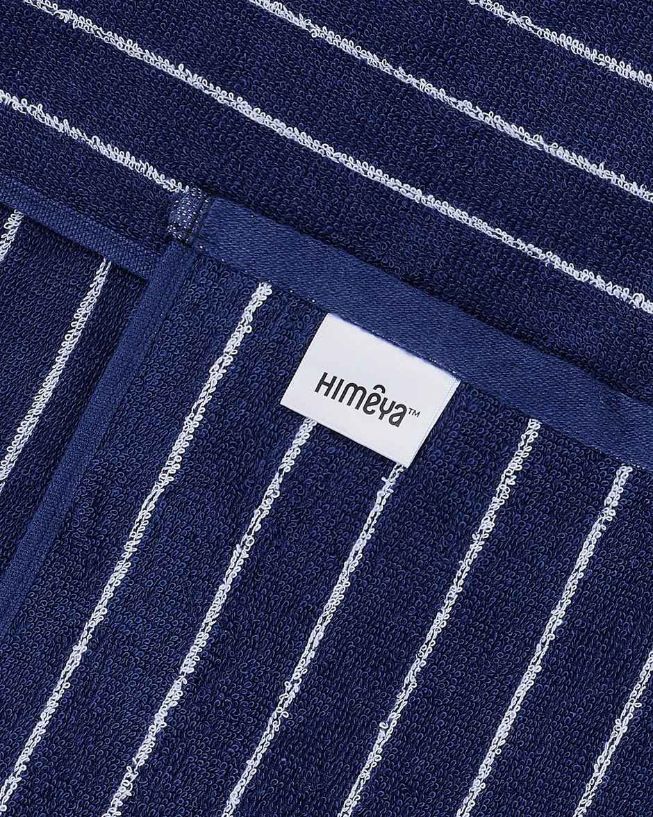 Himeya Pin Stripe 350 GSM Cotton Bath Towel | Twilight Blue